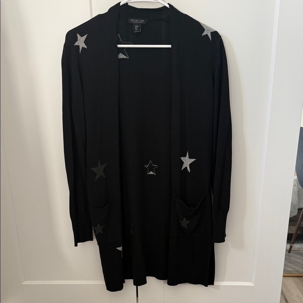 Rachel Black Cardigan with Star Details